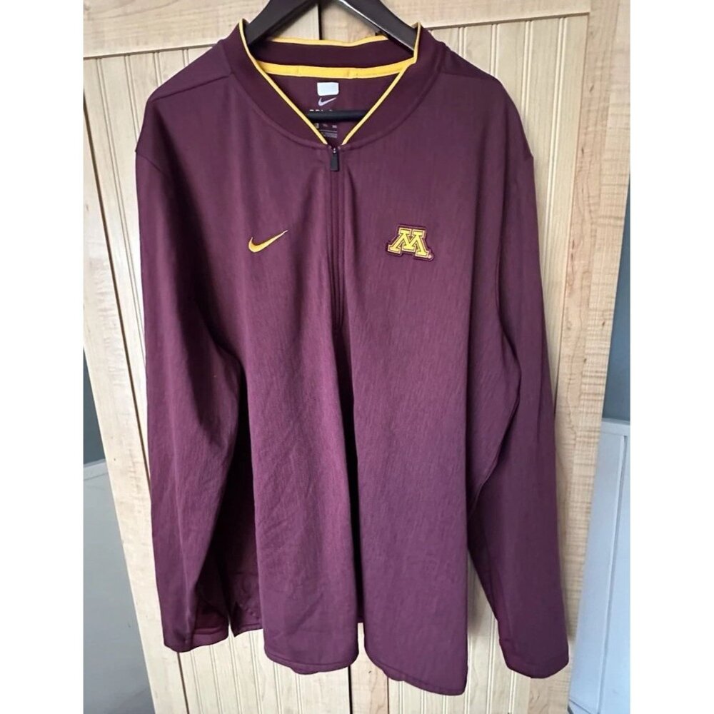 Men's XXL Nike Minnesota Golden Gophers 1/4 Zip Pullover Dri Fit Maroon NCAA UMN